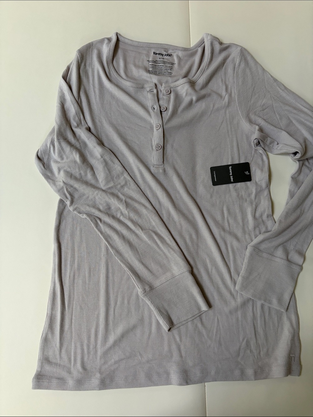 Tommy John Men’s Long Sleeve Henley - Pale Gray